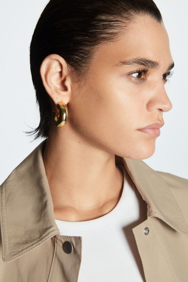 COS Large Chunky Hoop Earrings Doré | 147280-LQM