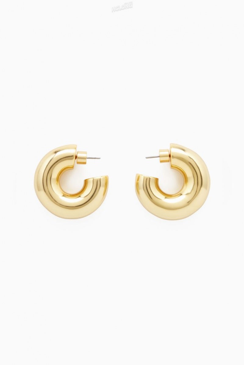 COS Large Chunky Hoop Earrings Doré | 147280-LQM