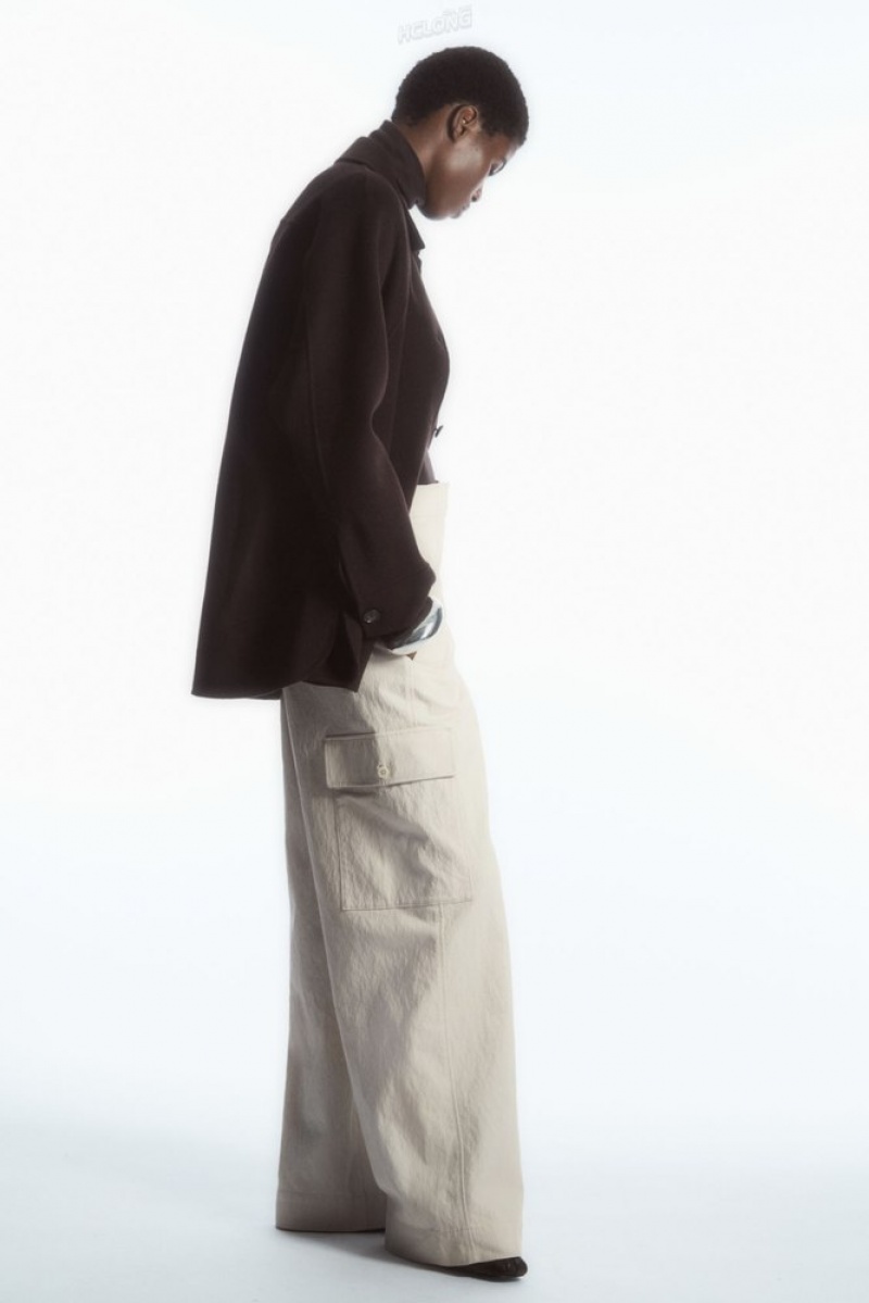 COS Larges-Leg Cargo Pants Bleu Marine | 487359-LPN