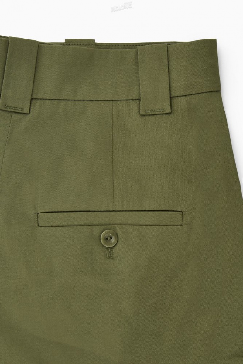 COS Larges-Leg Cargo Pants Kaki | 375682-EYU