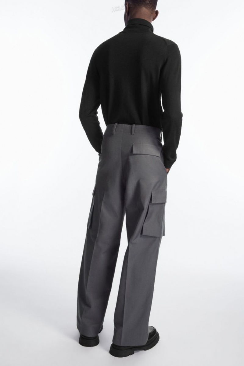 COS Larges-Leg Cargo Trousers Noir | 643971-BNO