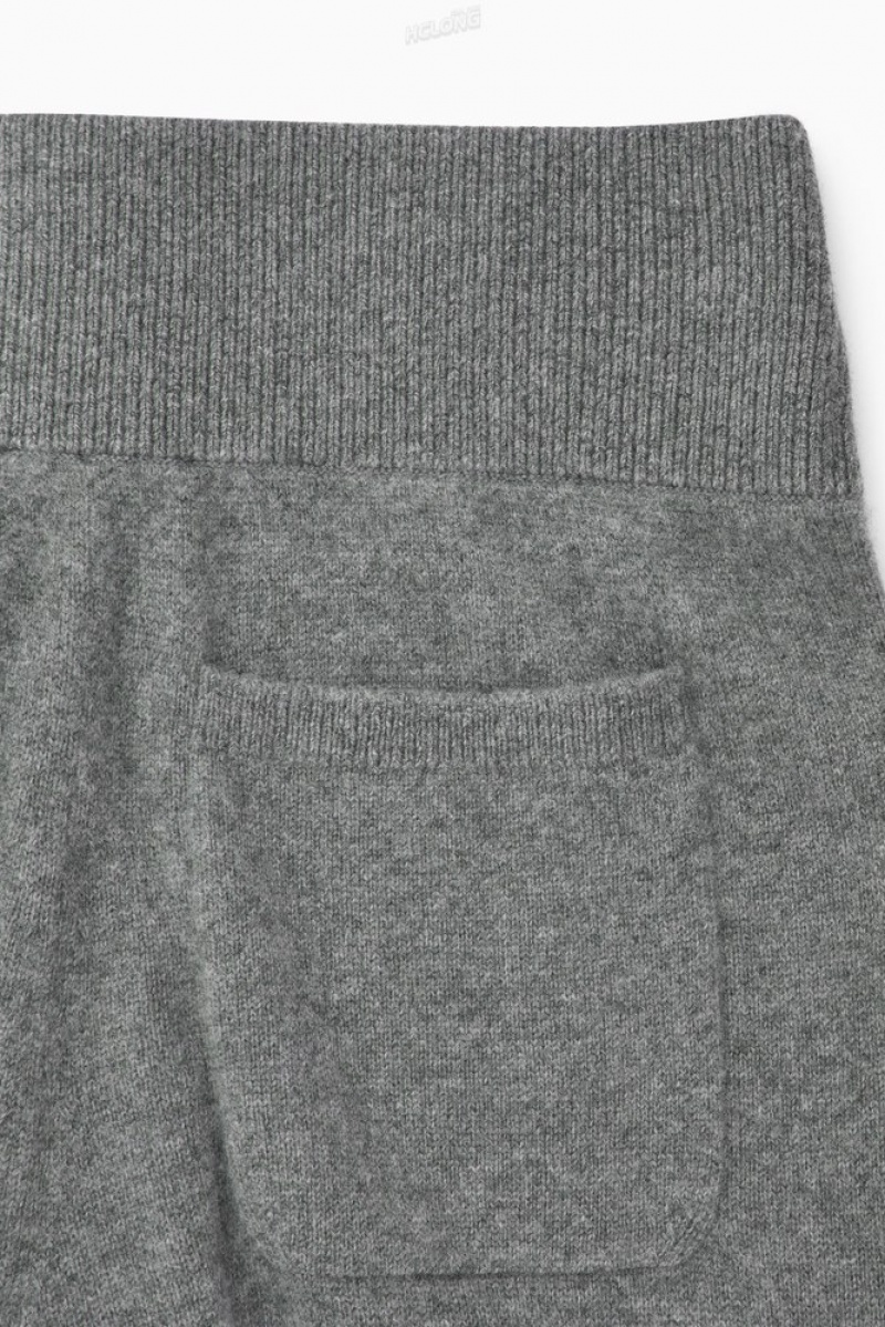 COS Larges-Leg Pure Cashmere Pants Gray | 239547-IQJ