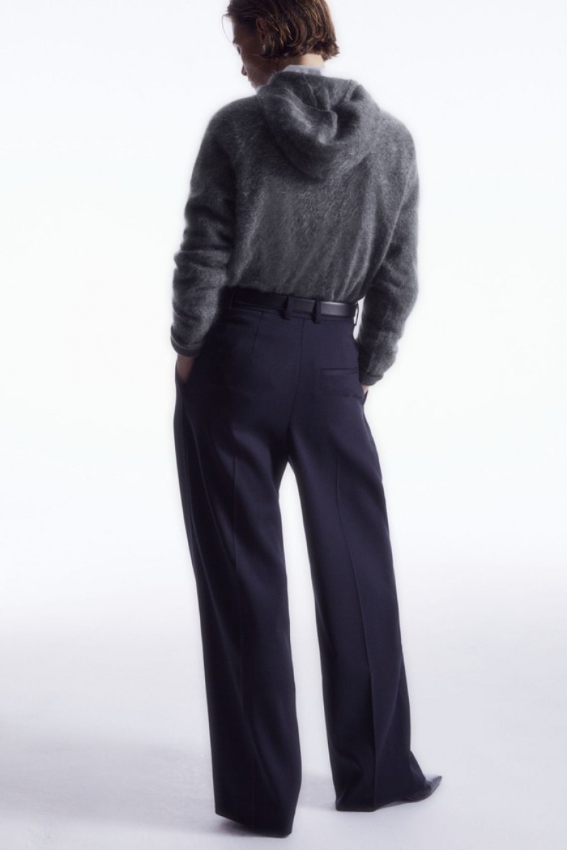 COS Larges-Leg Tailored Laine Pants Bleu Marine | 279306-GDU