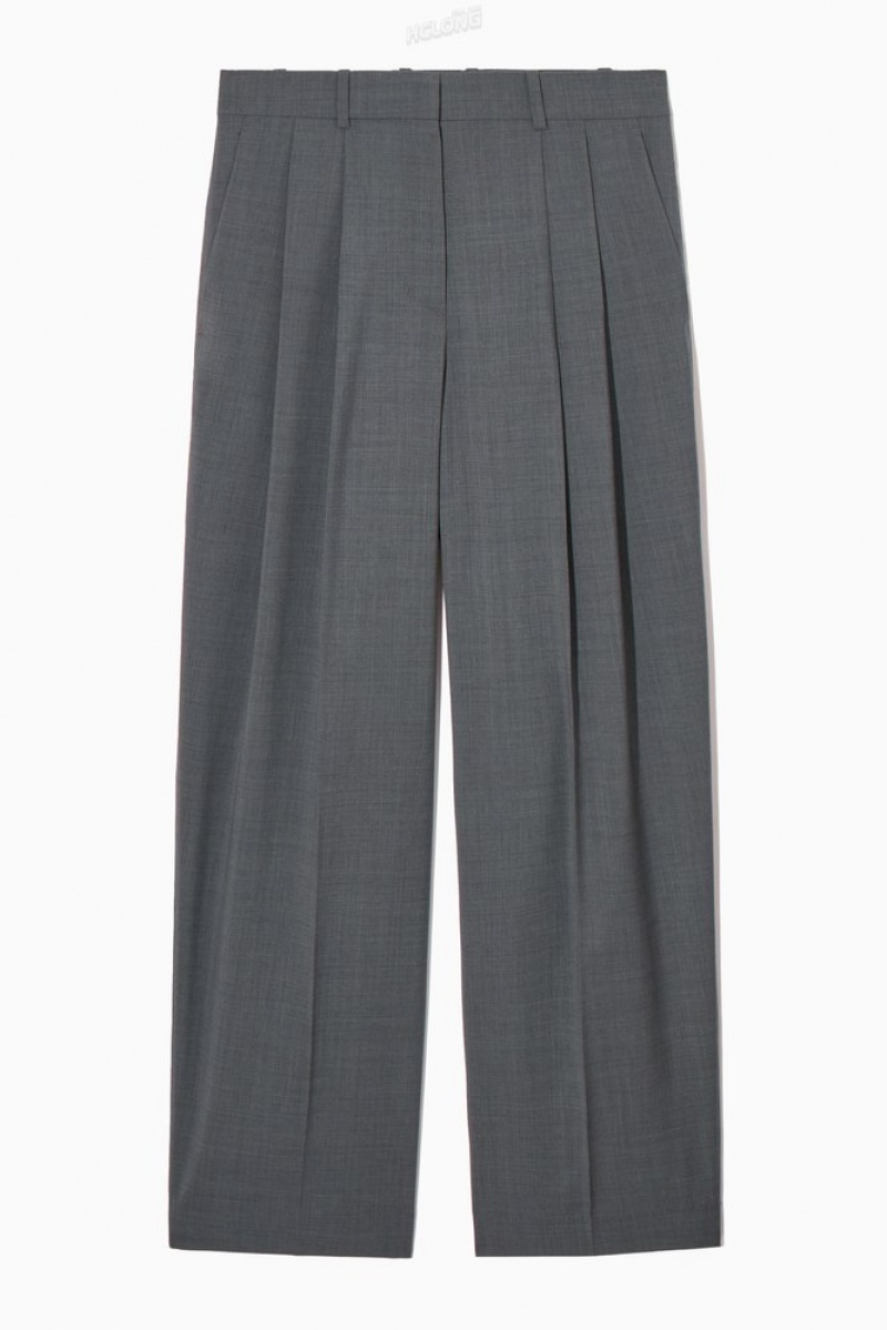 COS Larges-Leg Tailored Laine Trousers Rose | 430952-ITM