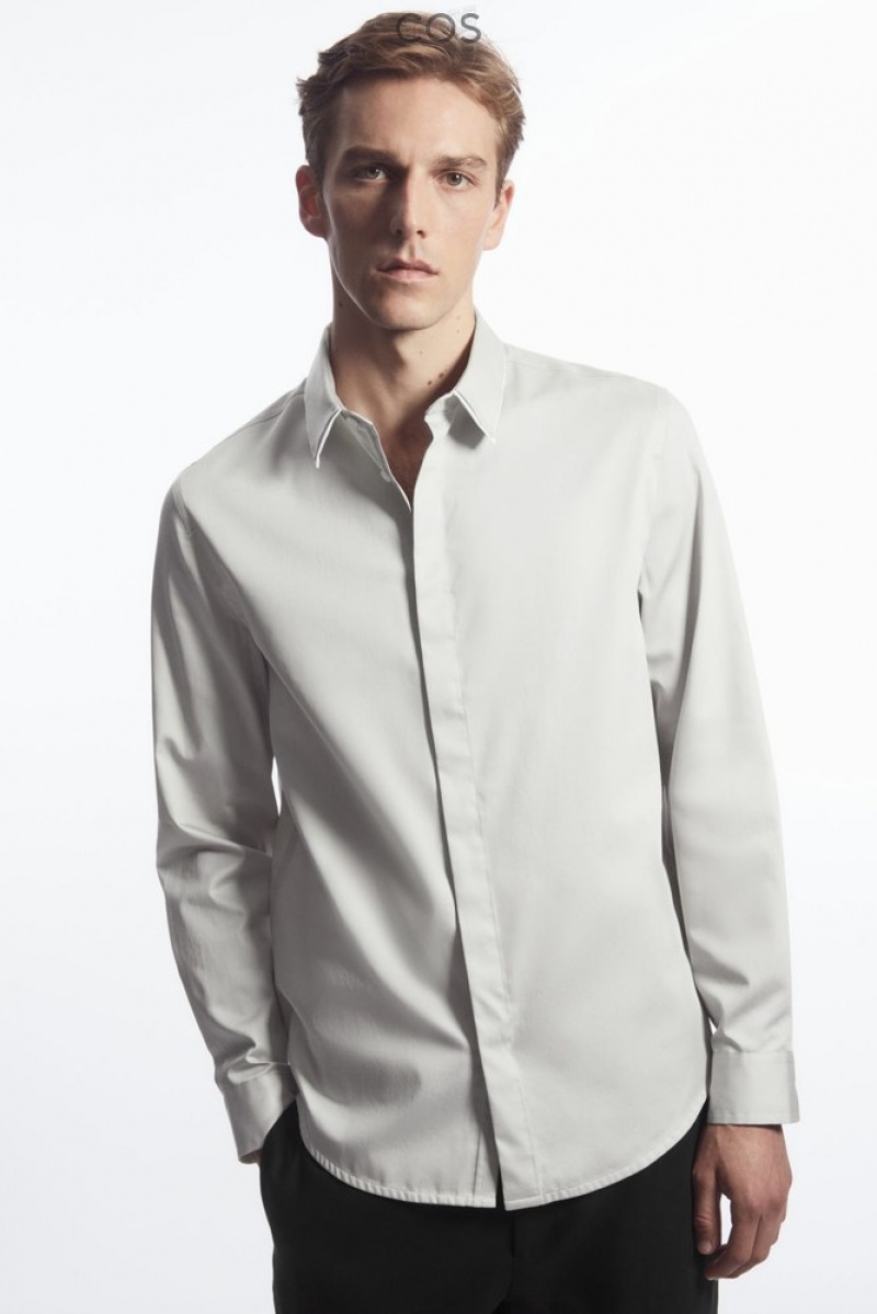 COS Layered-Collar Robe Shirt - Regular Noir | 735461-VBG