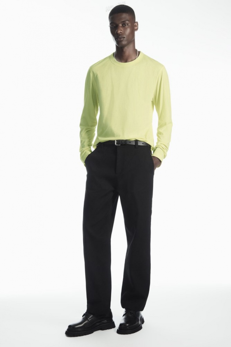 COS Legere Long-Sleeved T-Shirt Jaune Clair | 294801-HCJ