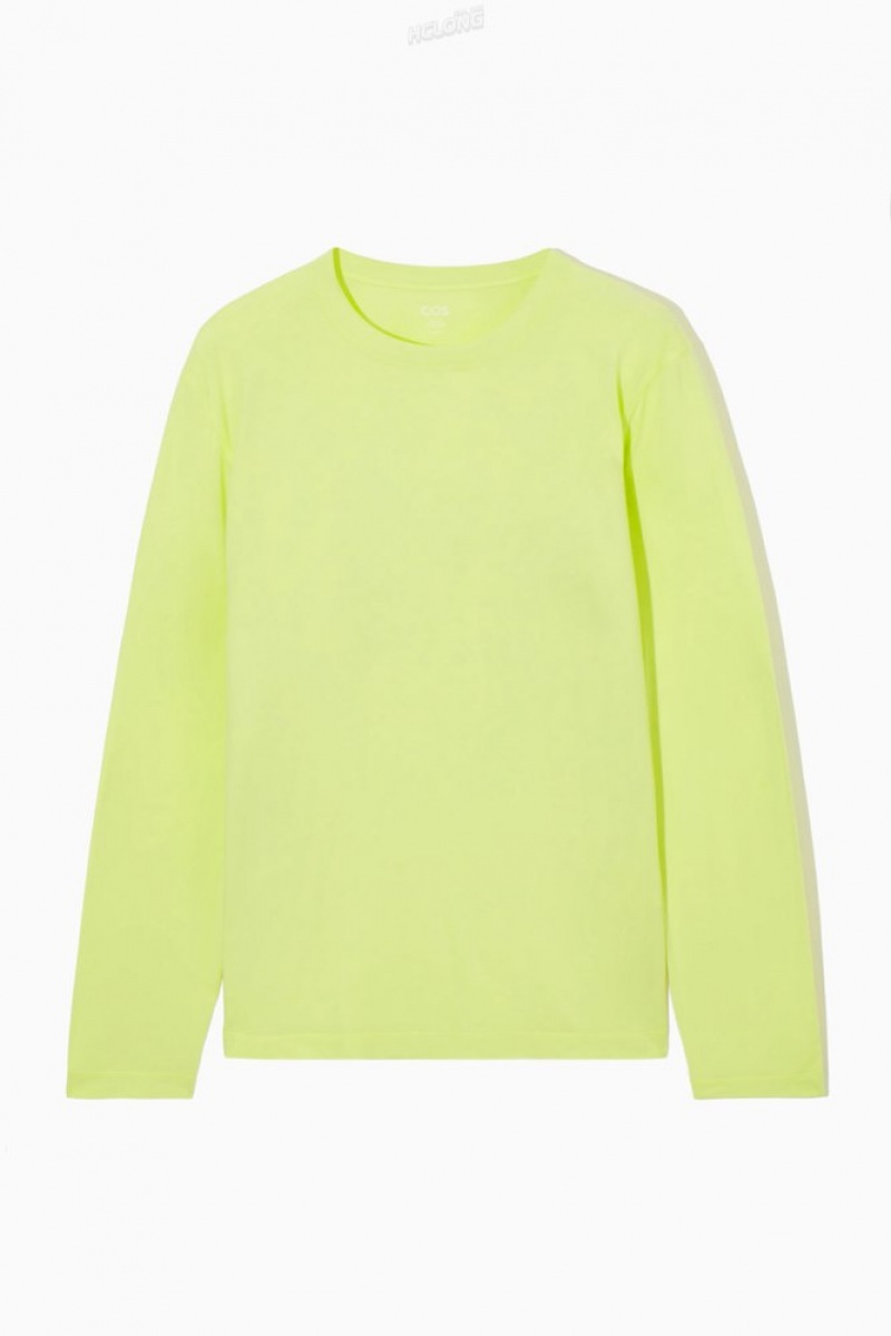 COS Legere Long-Sleeved T-Shirt Jaune Clair | 294801-HCJ