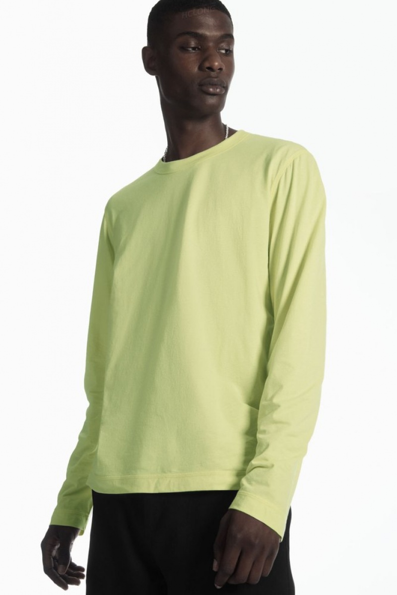 COS Legere Long-Sleeved T-Shirt Jaune Clair | 294801-HCJ