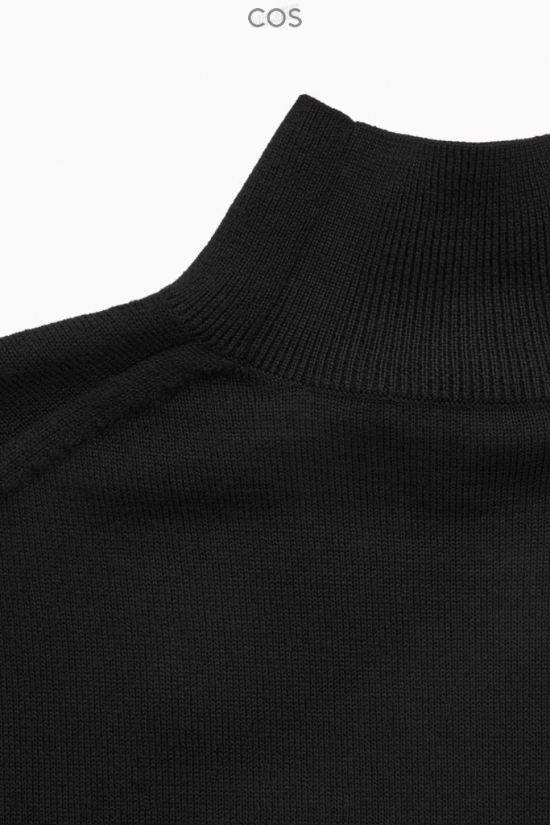 COS Legere Merino-Laine Turtleneck Robe Noir | 821507-WAK