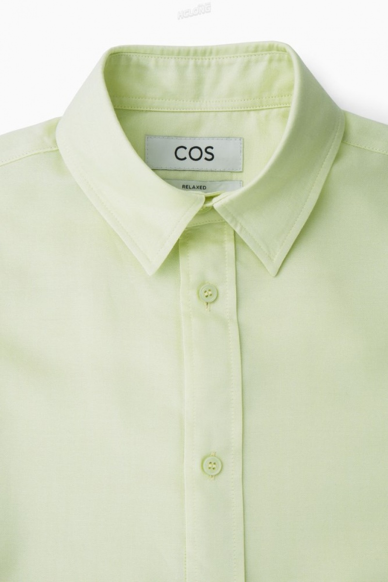 COS Legere Twill Shirt Vert Clair | 403962-RFT