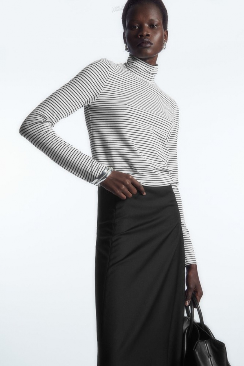 COS Long-Sleeved Jersey Roll-Neck Top | 507284-ZSE