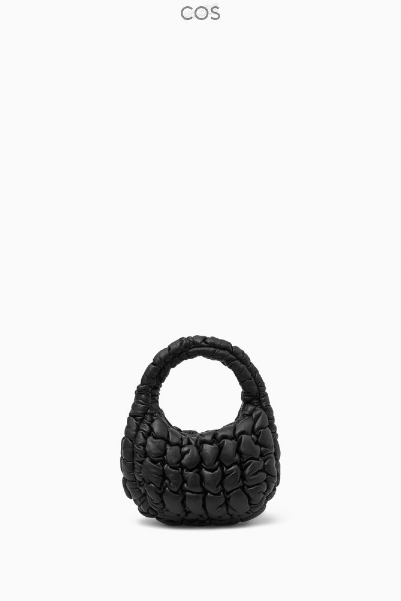 COS Matelassé Micro Bag - Cuir Noir | 658410-CGU