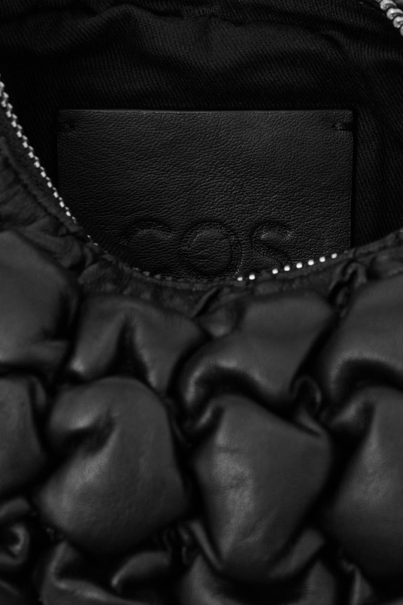 COS Matelassé Micro Bag - Cuir Noir | 658410-CGU