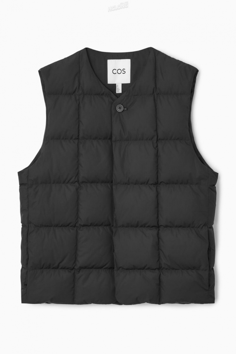 COS Matelassé Rembourré Liner Gilet Noir | 468731-VAL