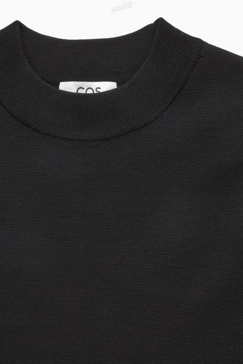 COS Milano-Knit Jumper Noir | 896032-BHE