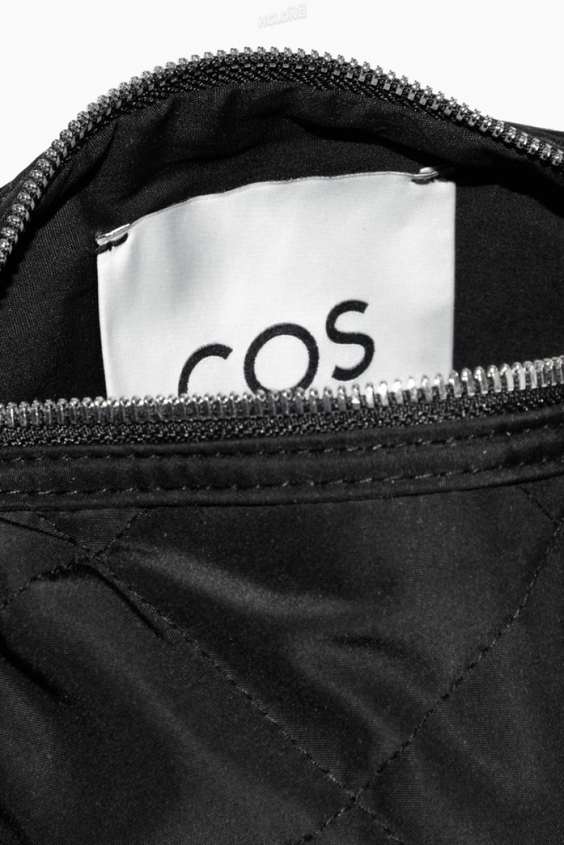 COS Mini Diamond-Matelassé Crossbody Bag Noir | 061359-ULO