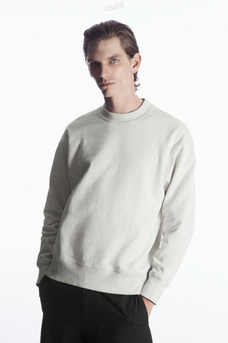 COS Mock-Neck Sweatshirt Bleu Marine | 413756-GAS