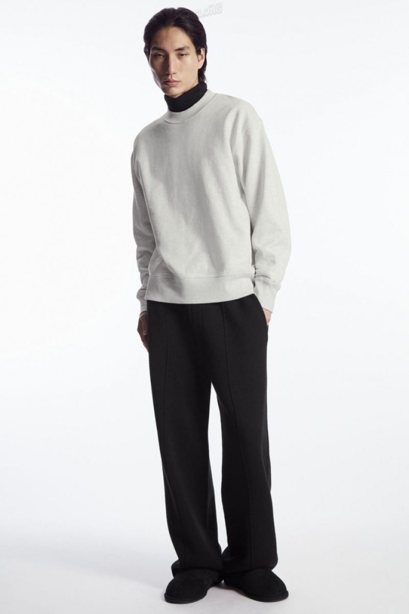 COS Mock-Neck Sweatshirt Bleu Marine | 413756-GAS