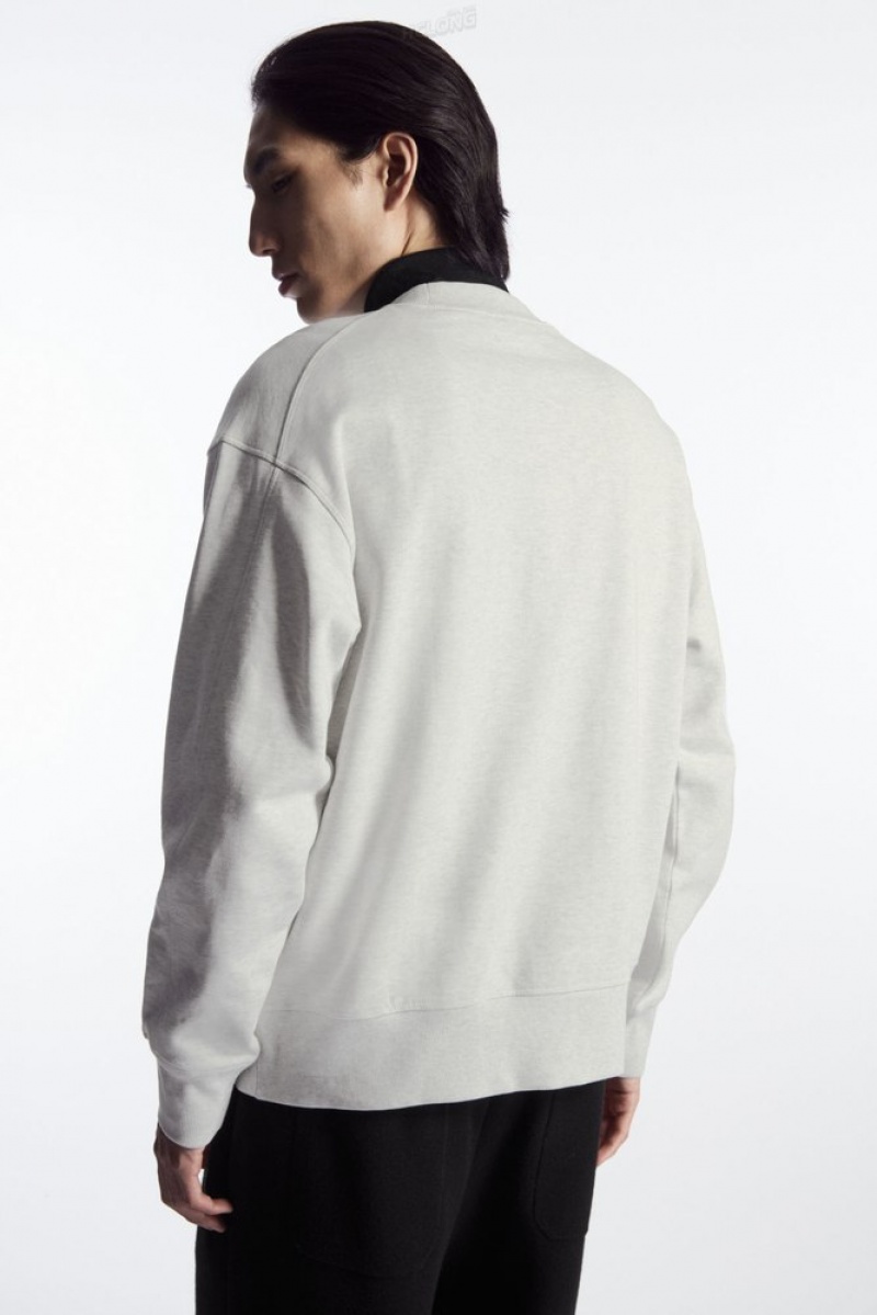 COS Mock-Neck Sweatshirt Bleu Marine | 413756-GAS