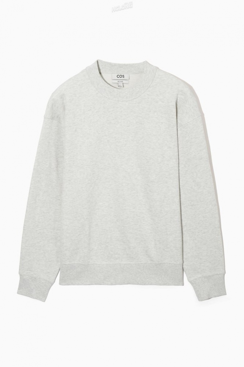 COS Mock-Neck Sweatshirt Bleu Marine | 413756-GAS