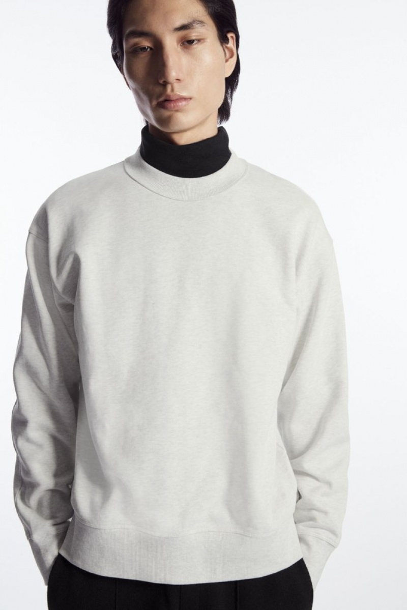 COS Mock-Neck Sweatshirt Bleu Marine | 413756-GAS