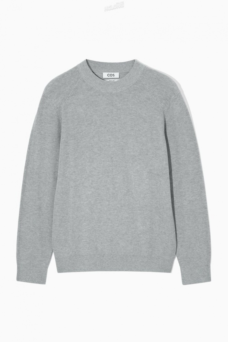 COS Nervuré-Knit Jumper Vert Foncé | 105638-LGZ