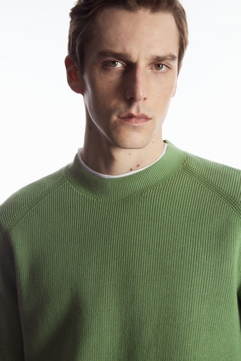 COS Nervuré-Knit Jumper Vert Foncé | 784036-GHT