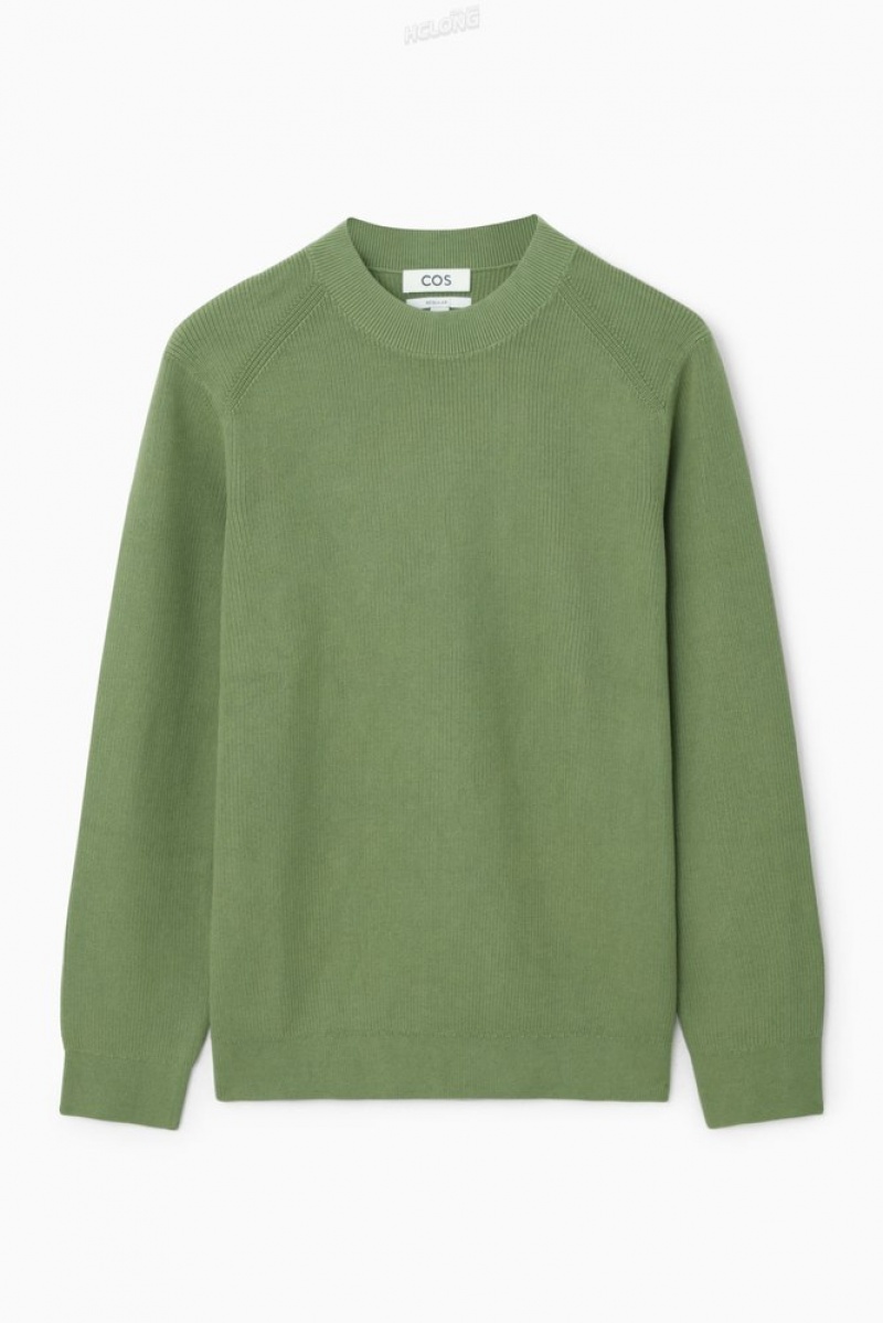 COS Nervuré-Knit Jumper Vert Foncé | 784036-GHT