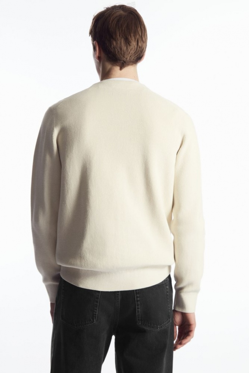 COS Nervuré-Knit Jumper Vert Foncé | 874596-BSK