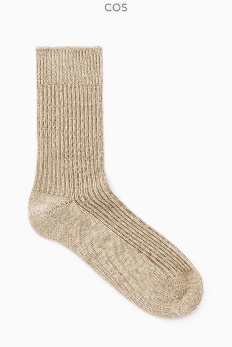 COS Nervuré MéLange Socks Beige | 895106-CBD