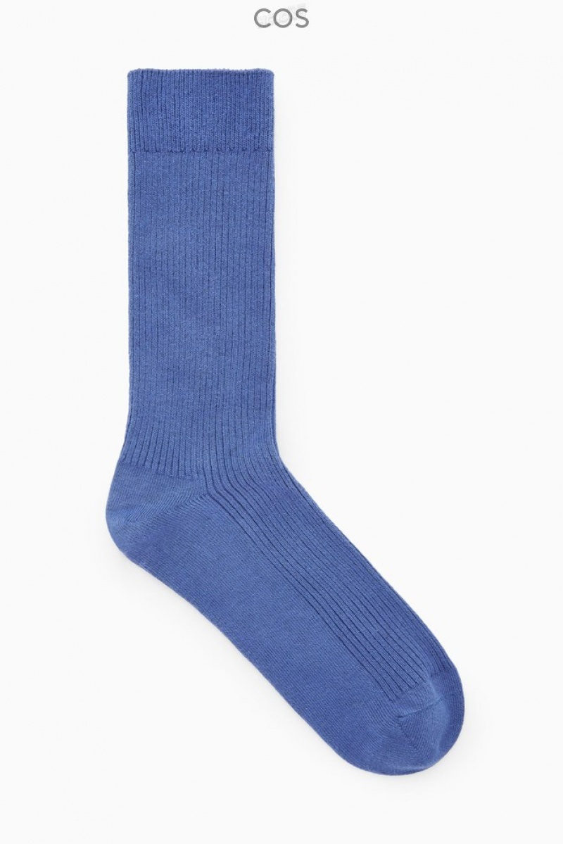 COS Nervuré Socks Bleu | 418253-WOH