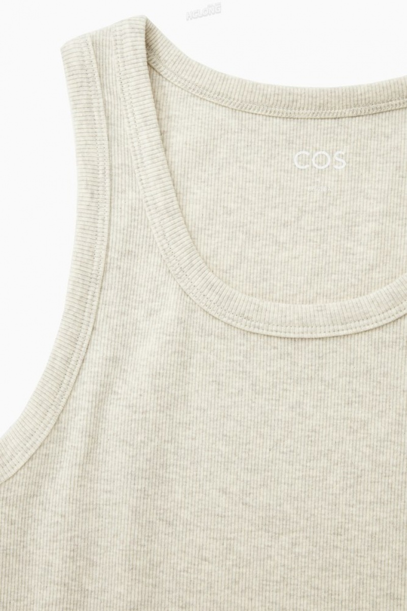 COS Nervuré Tank Top Blanche | 269801-LKT