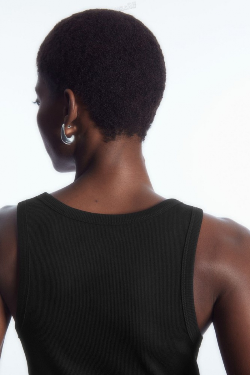 COS Nervuré Tank Top Noir | 652789-KIE