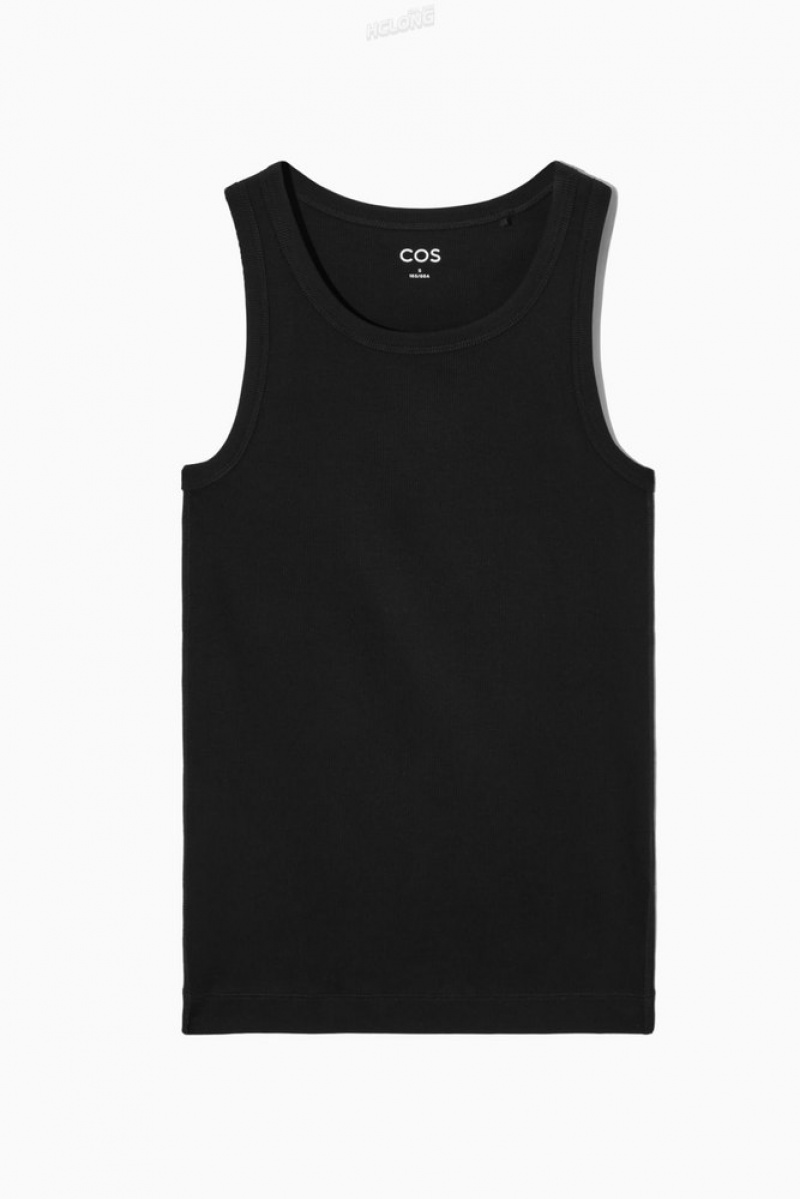 COS Nervuré Tank Top Noir | 652789-KIE