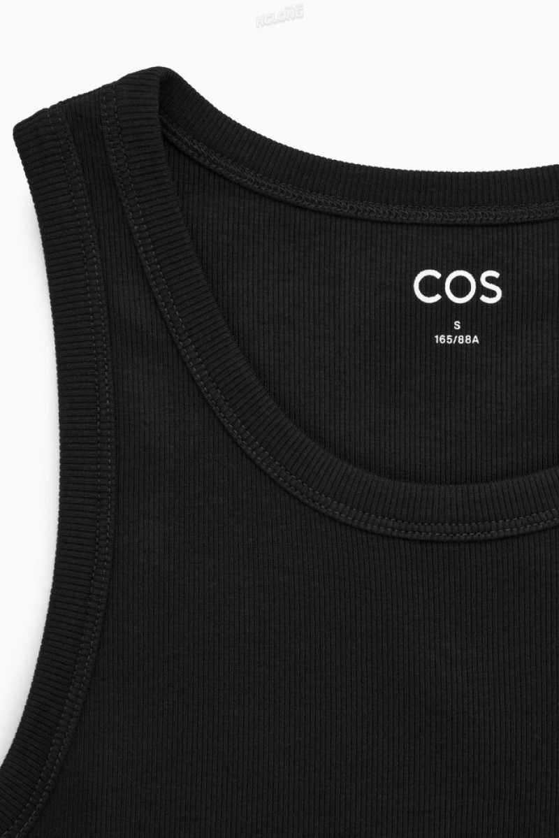 COS Nervuré Tank Top Noir | 652789-KIE