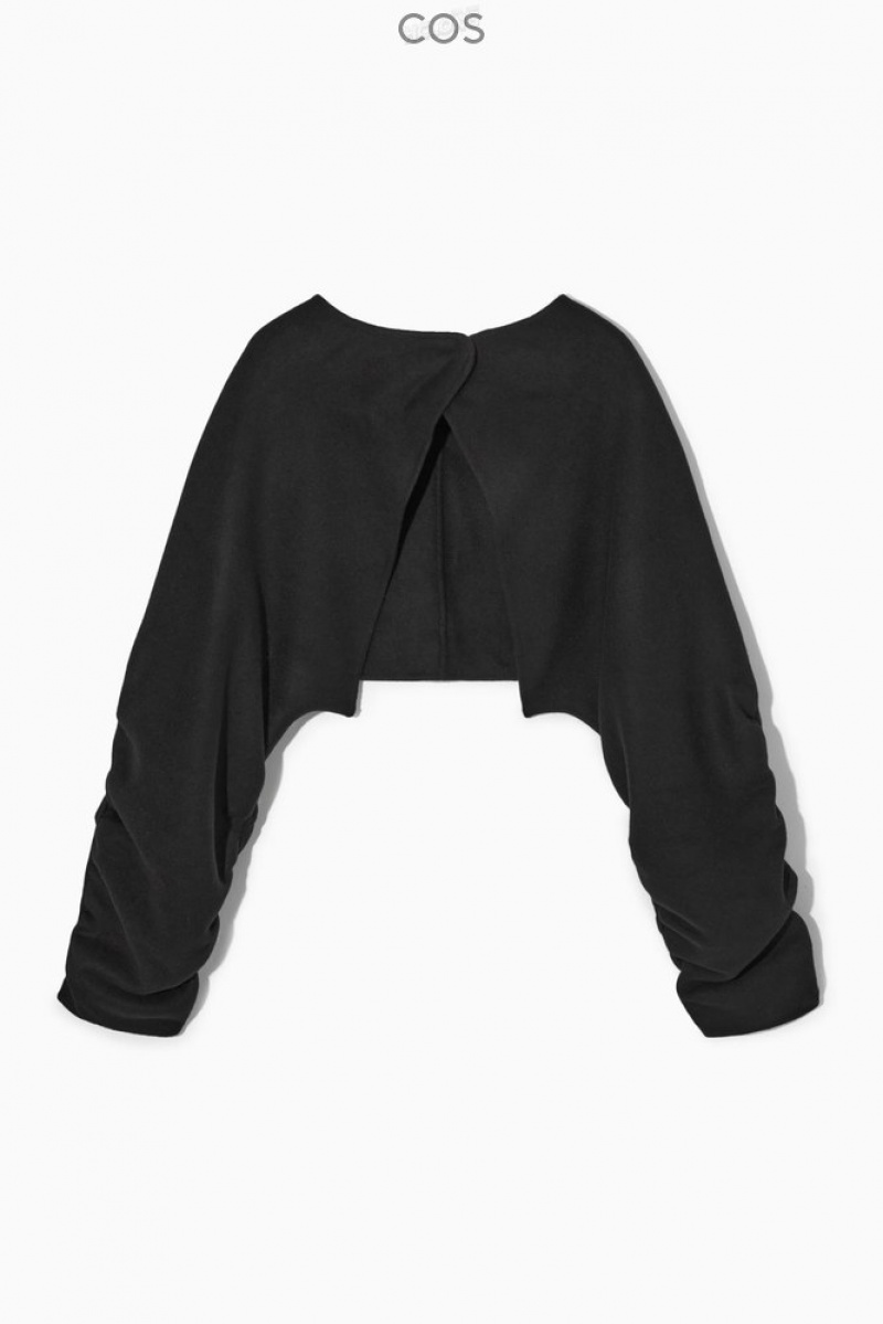 COS Open-Back Laine Bolero Jacket Noir | 173205-IQG