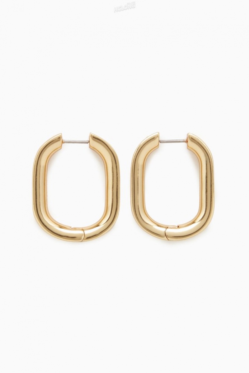 COS Oval Hoop Earrings Doré | 246185-GUZ