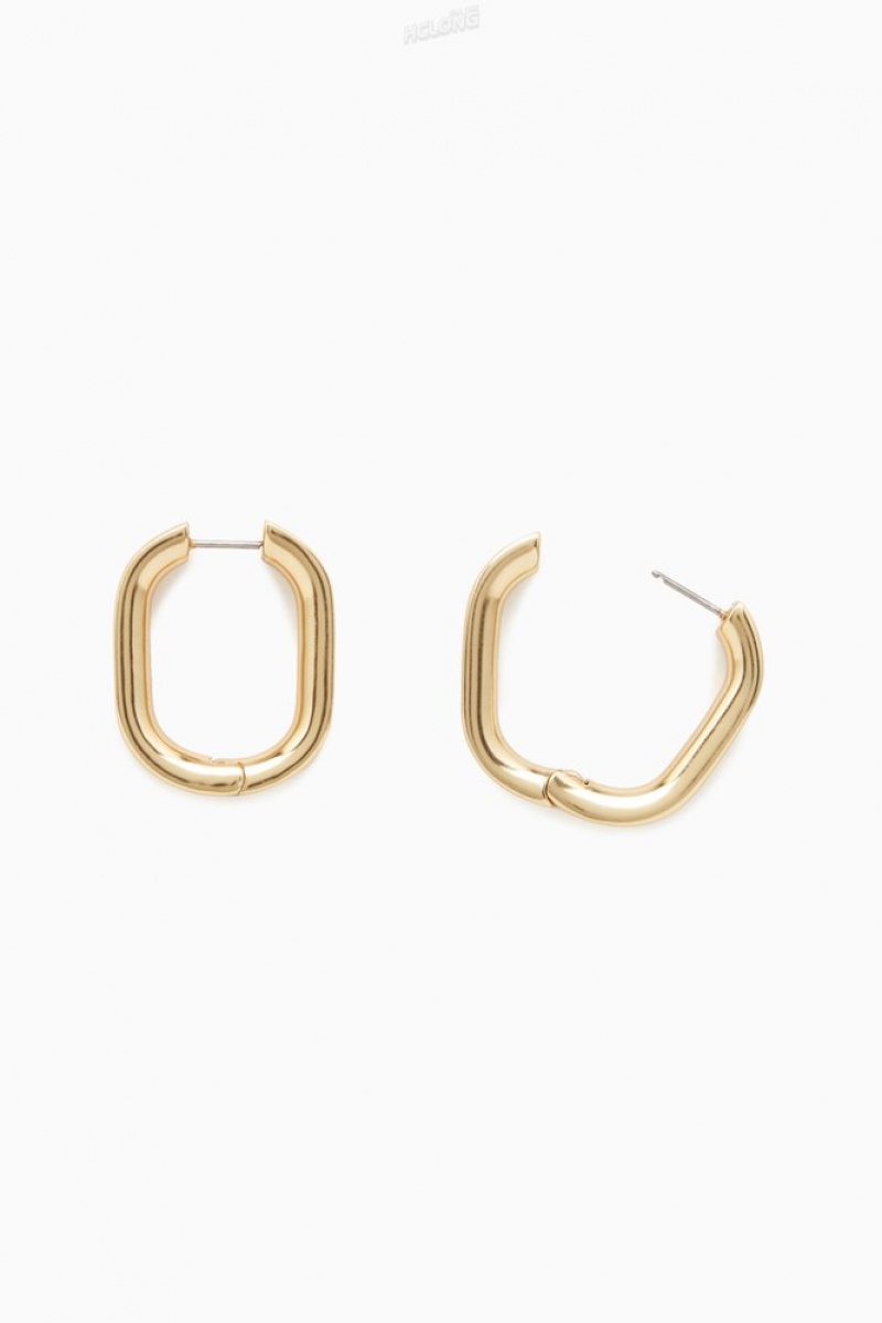 COS Oval Hoop Earrings Doré | 246185-GUZ