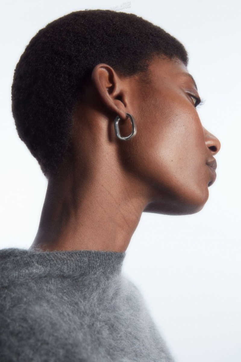 COS Oval Hoop Earrings Doré | 671954-ZAN