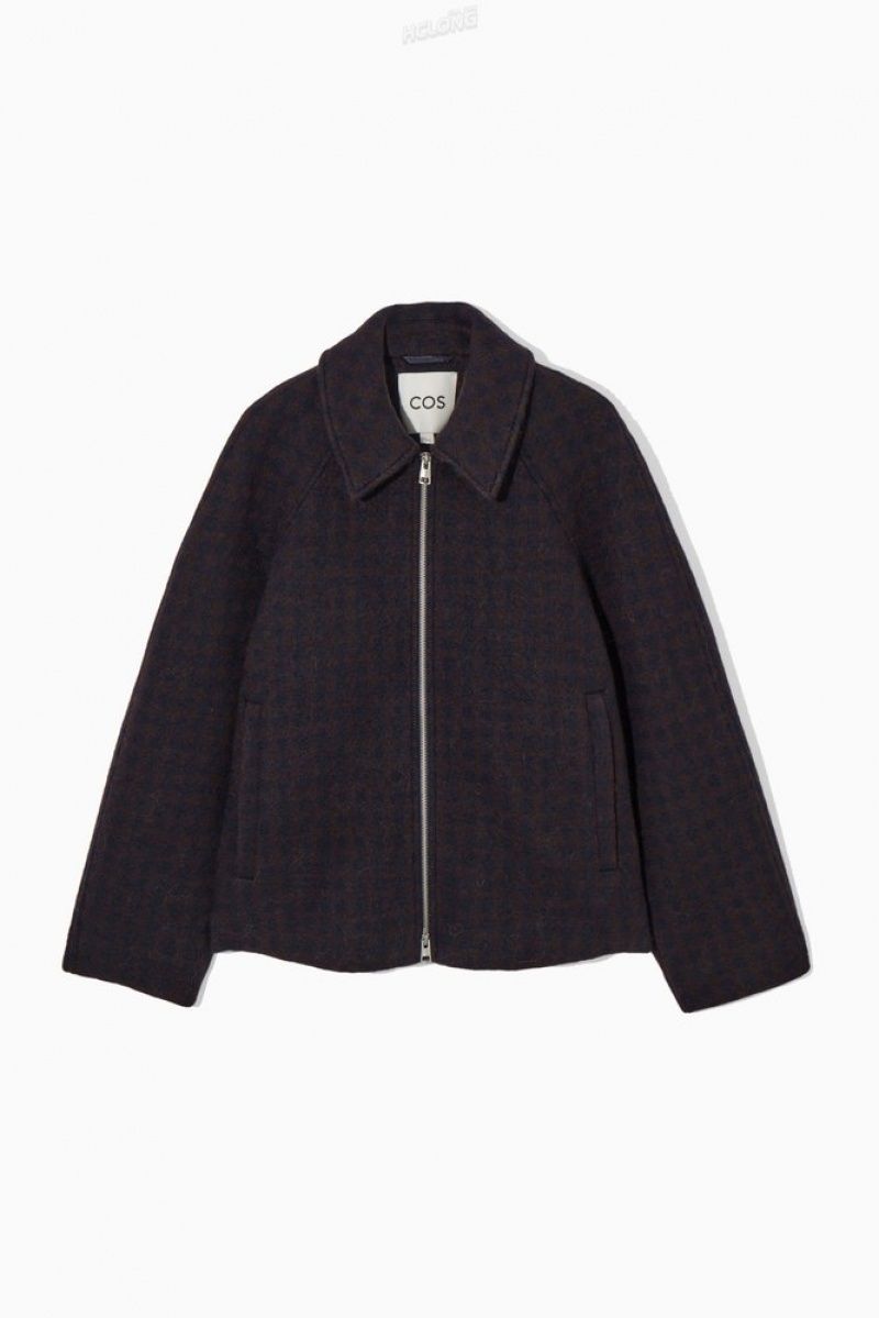 COS Oversized Boiled-Laine Jacket Noir | 680957-MJT