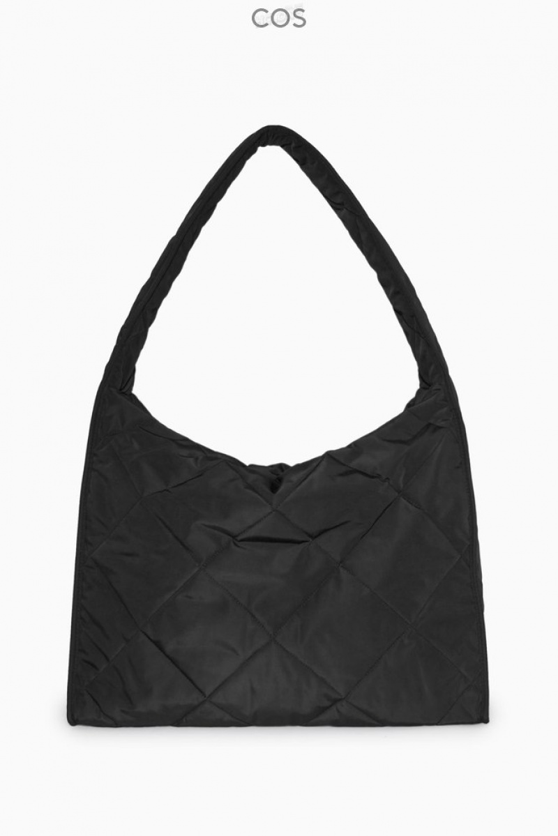 COS Oversized Diamond-Matelassé Bag Noir | 571630-GZI