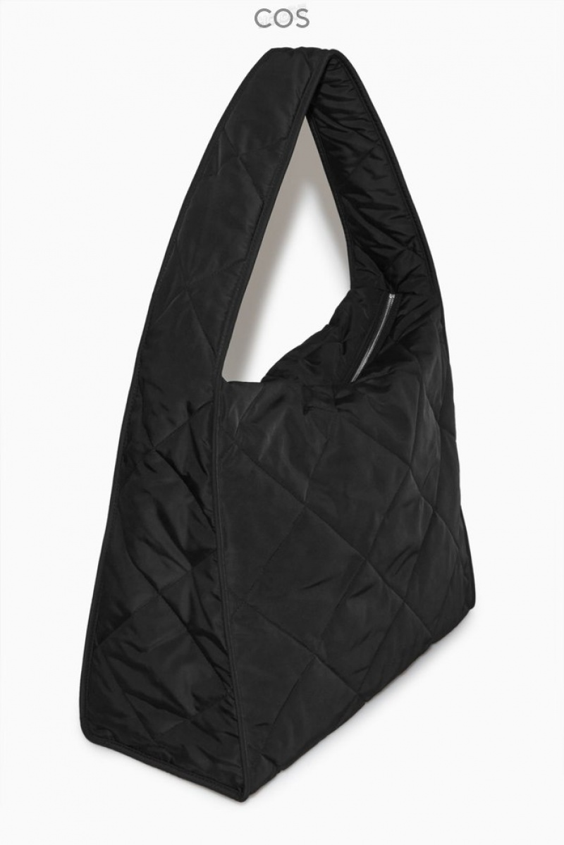 COS Oversized Diamond-Matelassé Bag Noir | 571630-GZI