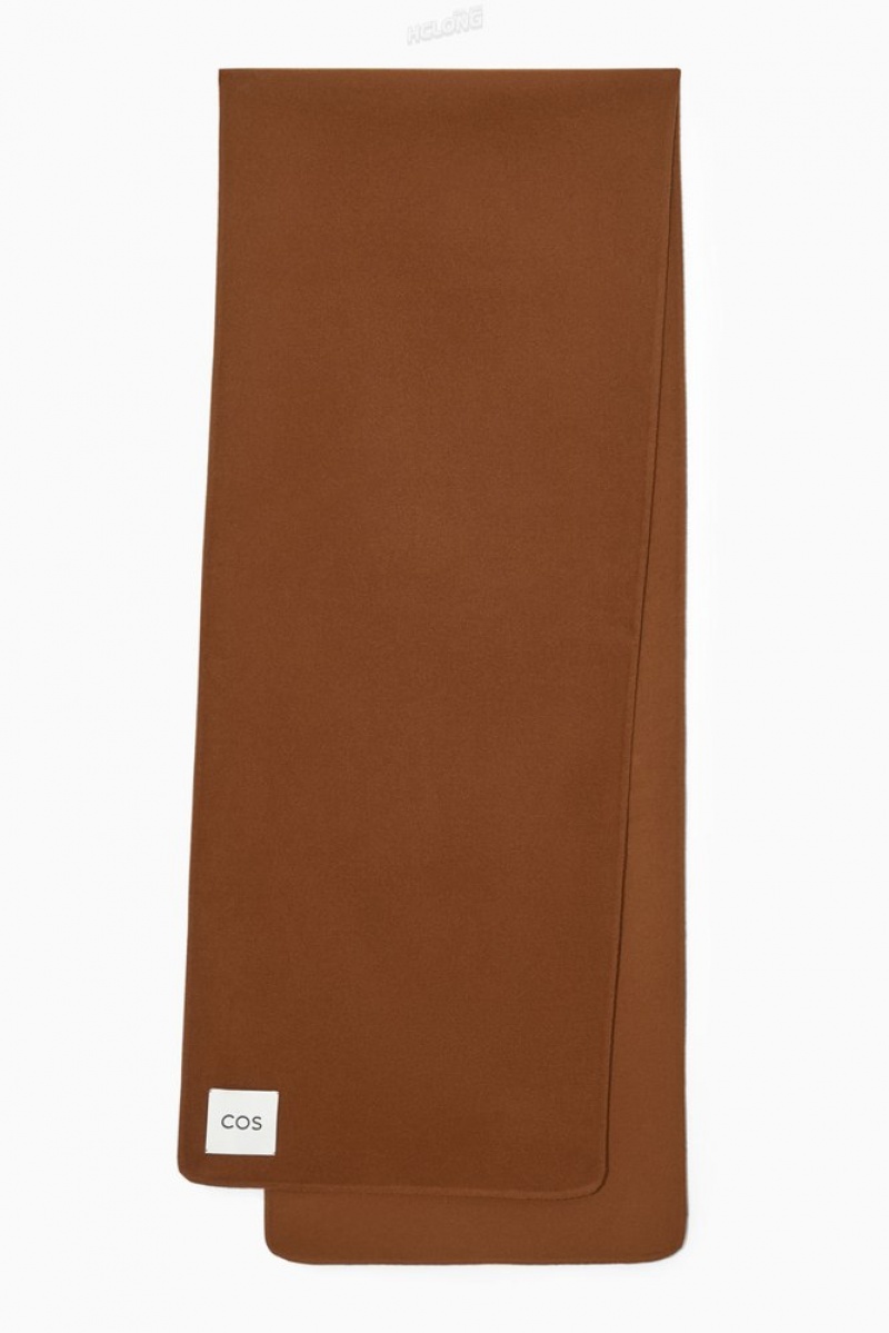 COS Oversized Double-Faced Laine Scarf Marron | 397510-IXQ