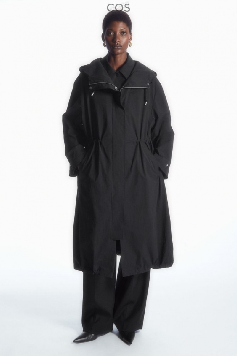 COS Oversized Layered Parka Noir | 738452-AUM