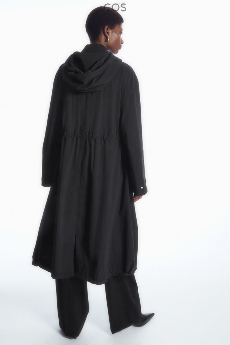 COS Oversized Layered Parka Noir | 738452-AUM