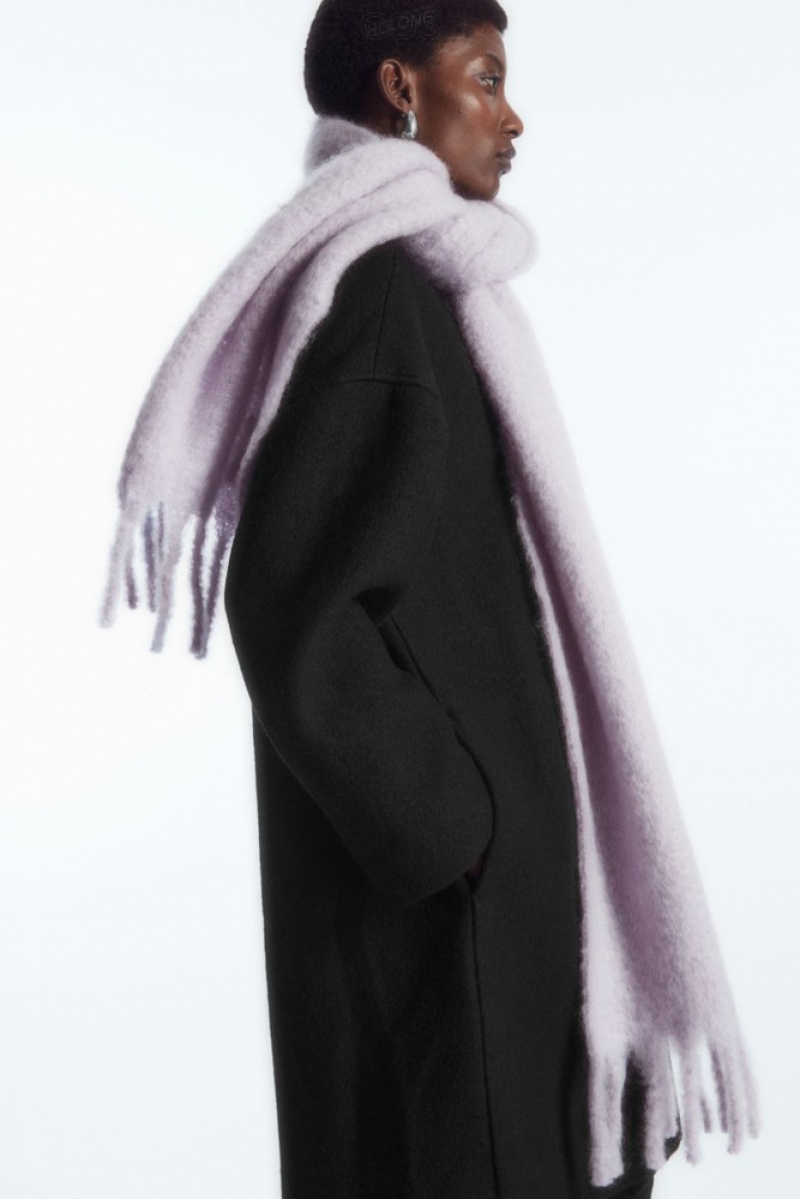 COS Oversized Mohair-Blend Scarf Lilac | 049835-QFA