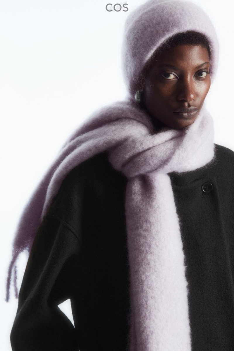 COS Oversized Mohair-Blend Scarf Lilac | 049835-QFA