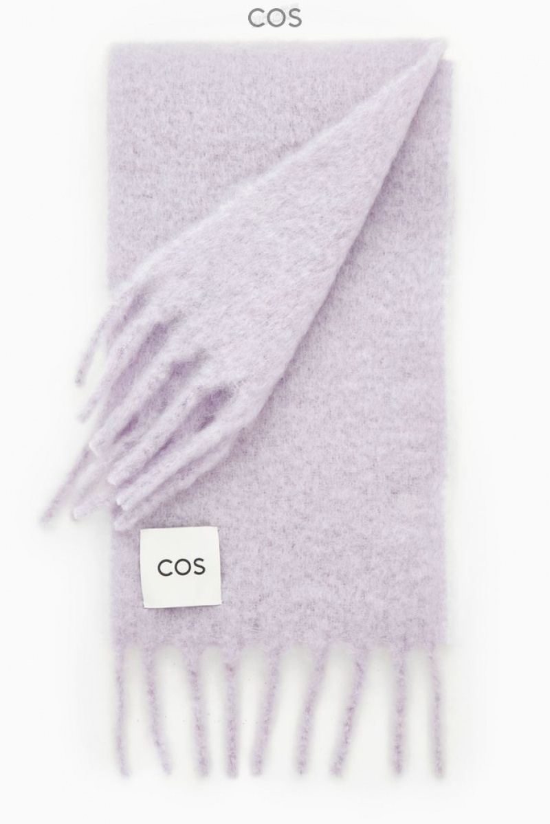 COS Oversized Mohair-Blend Scarf Lilac | 049835-QFA