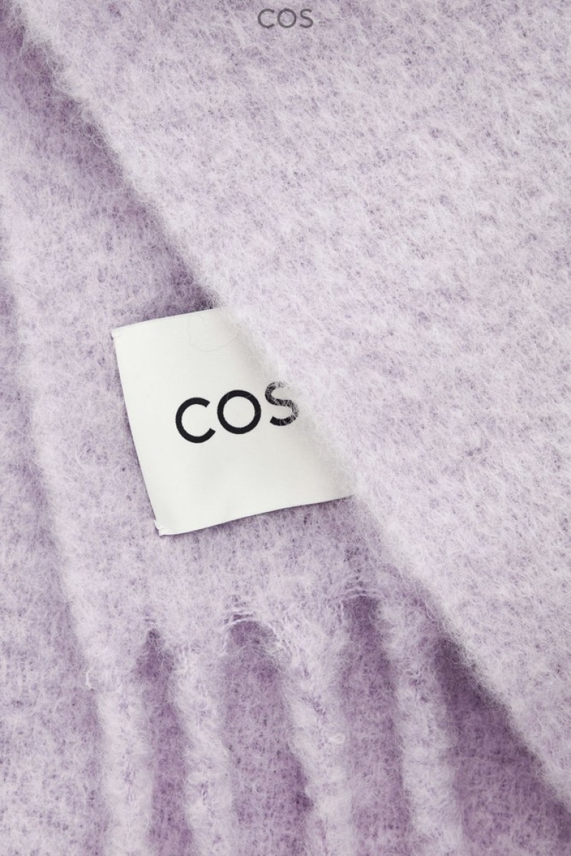 COS Oversized Mohair-Blend Scarf Lilac | 049835-QFA