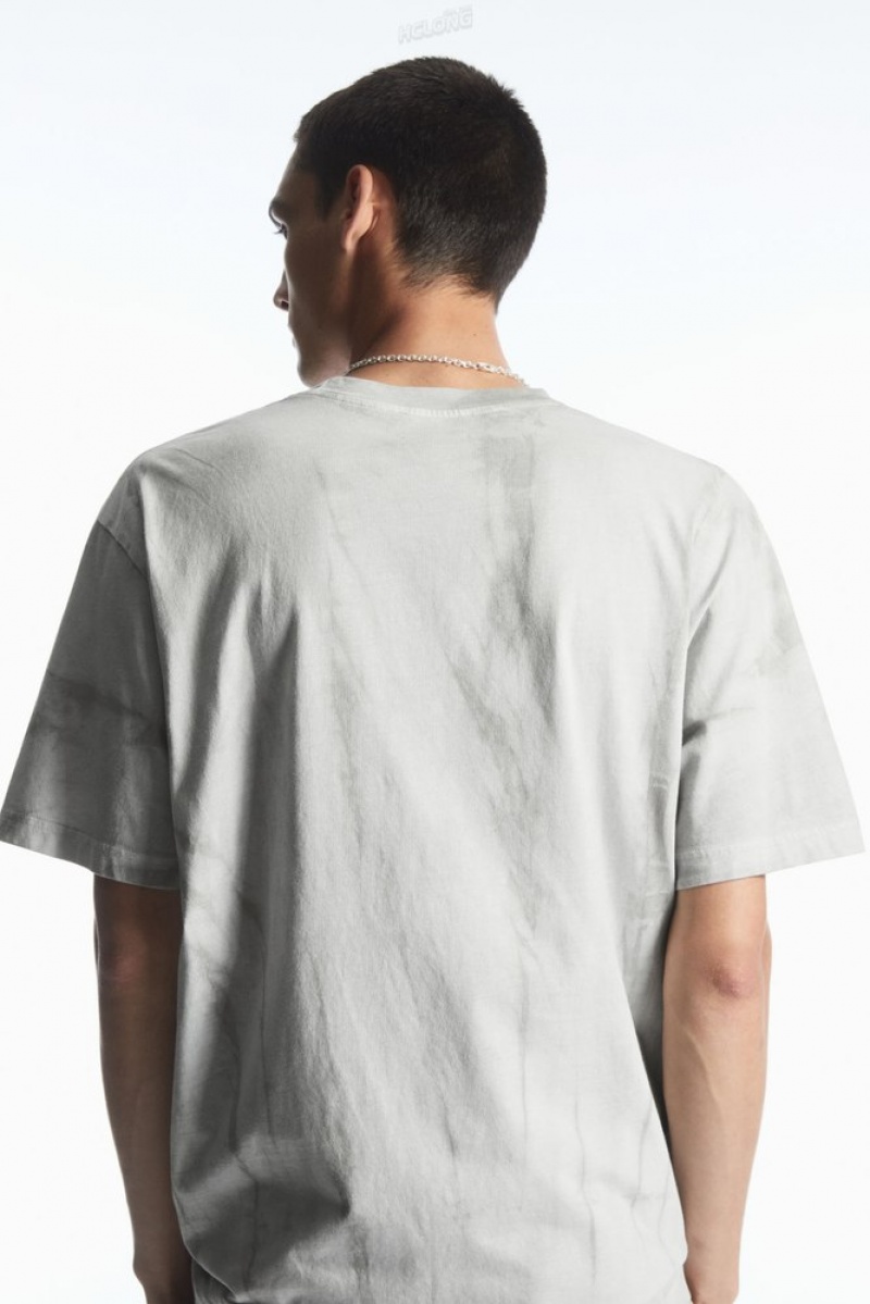 COS Oversized Tie-Dye T-Shirt Stone / Printed | 732051-NKG